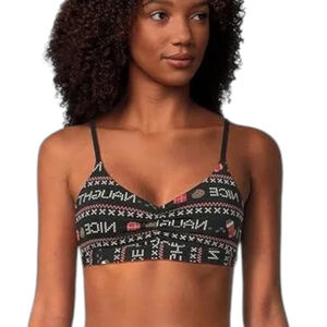 MeUndies Bralette XL Holiday Naughty Nice Print Wireless Soft Bra